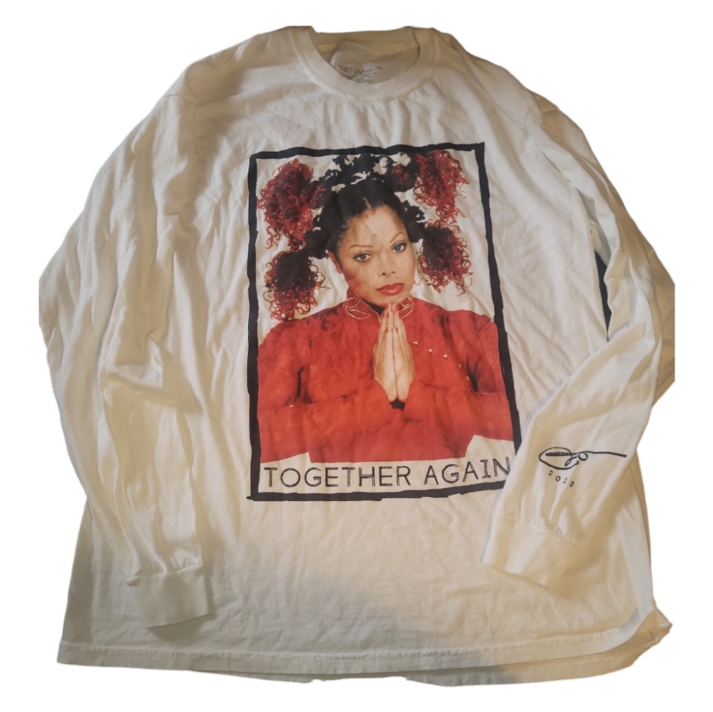 Janet Jackson 2023 together again concert tour long sleeve t shirt xl autograph